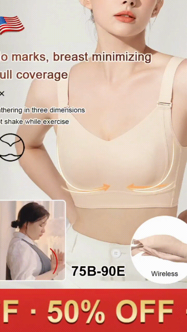 [Breast Minimizing] Non-marking skin-friendly push-up bra Free Shipping